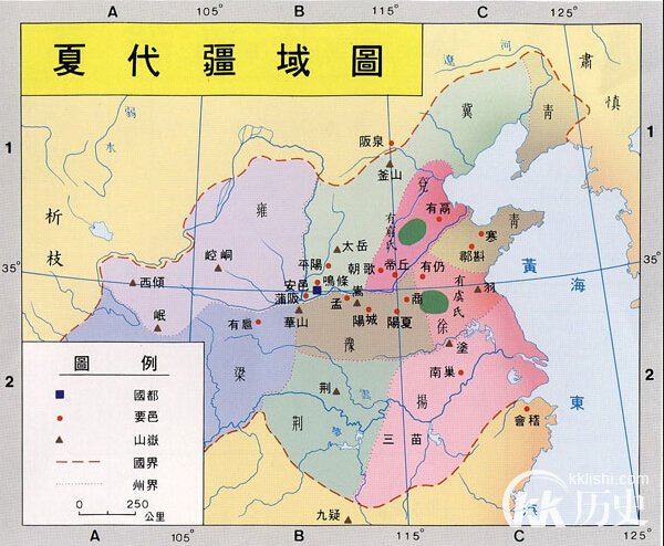 中国夏朝的面积是多少？夏朝行政区域划分