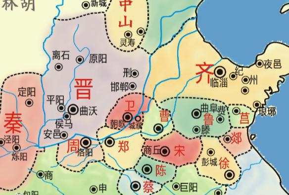 卫国：周朝的诸侯国，首都朝歌，第一代国君为周文王嫡九子康叔封