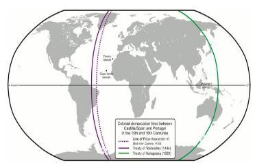 西班牙帝国与葡萄牙帝国分别占据半个地球 后面竟然合并了